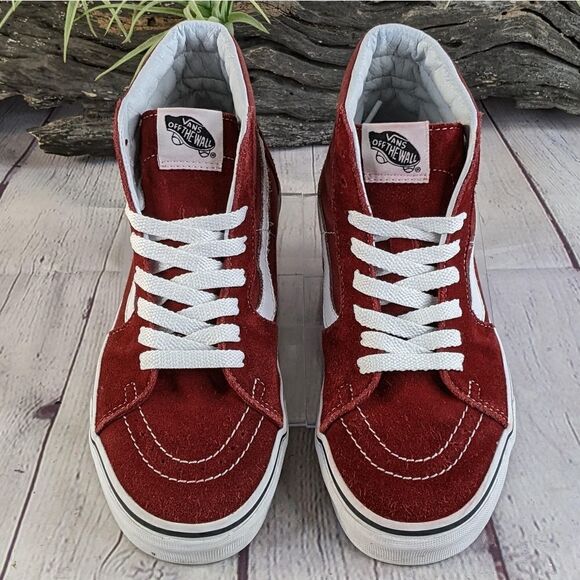 Vans Sk8-Hi Autumn Red Trainers Sneakers - Picture 2 of 8